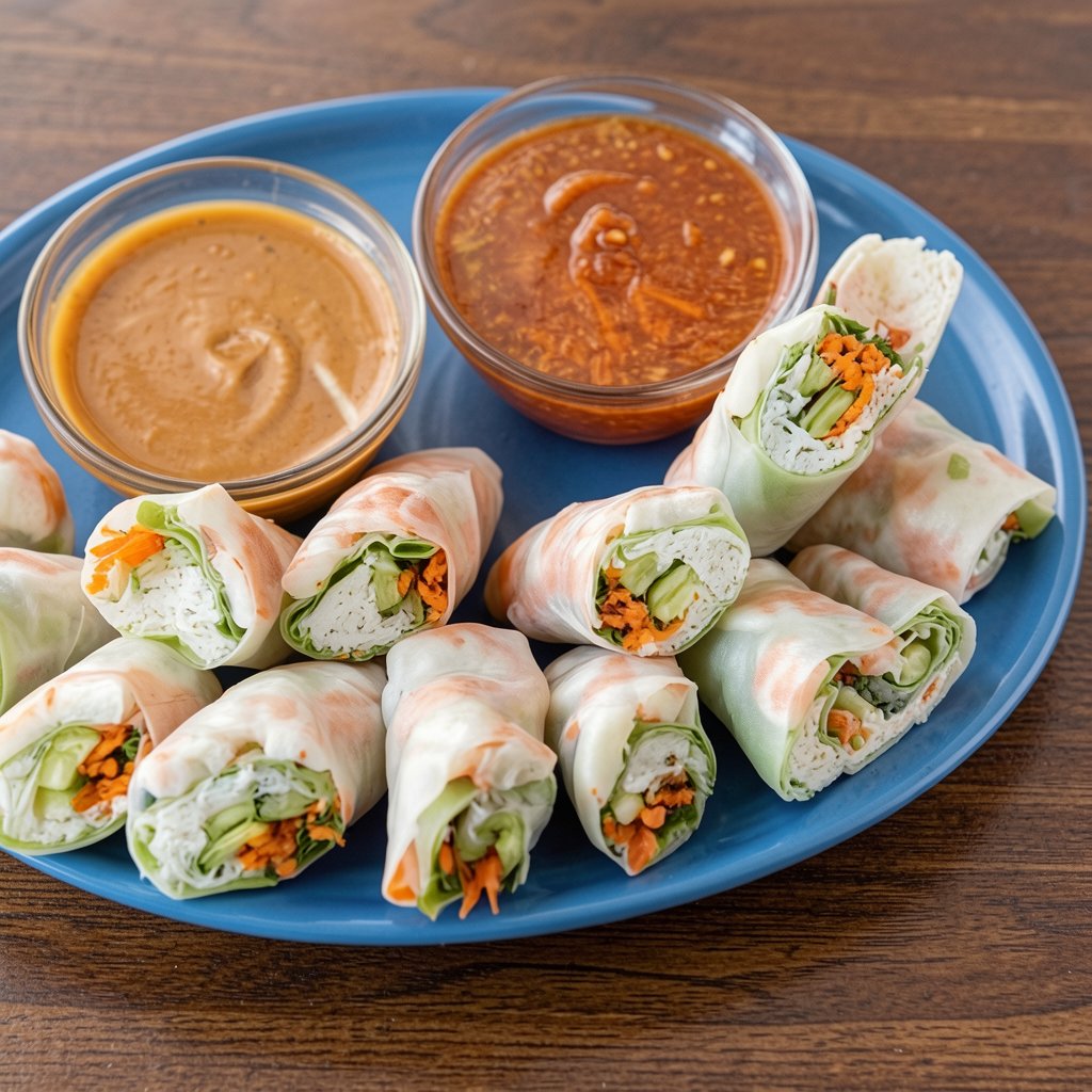 Fresh Spring Rolls with Dipping Sauces