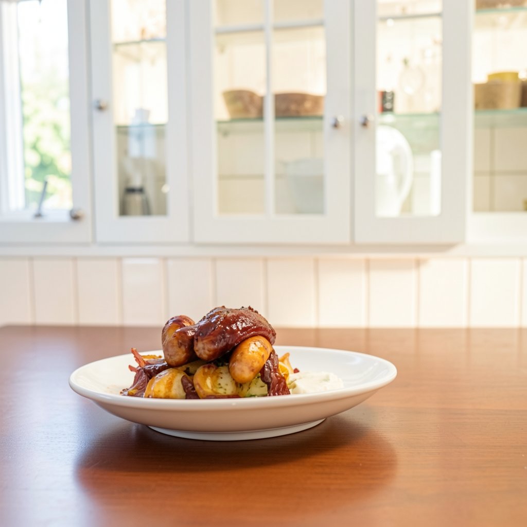 Bangers & Mash in 10 Minutes