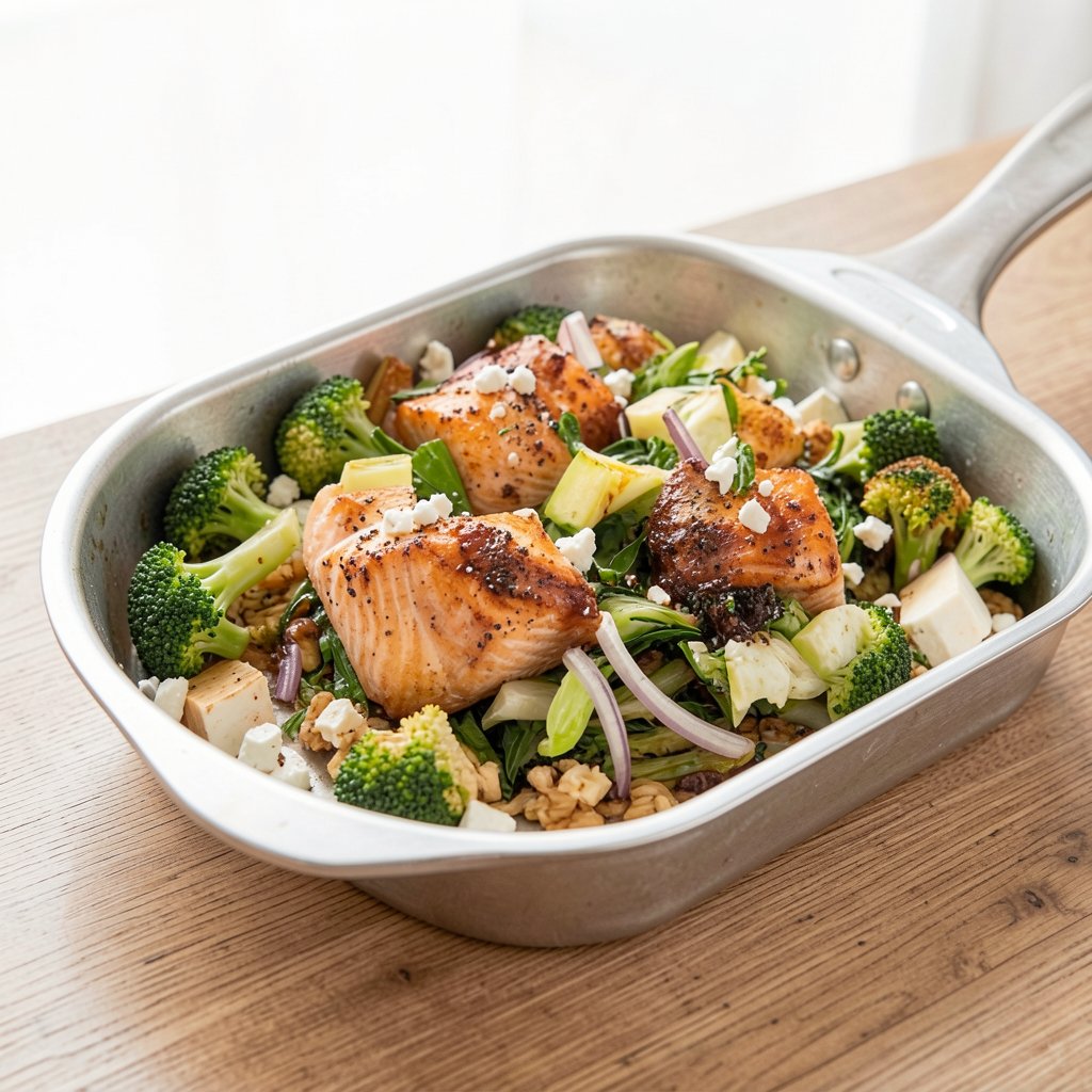 Sheet Pan Salmon with Broccoli and Feta