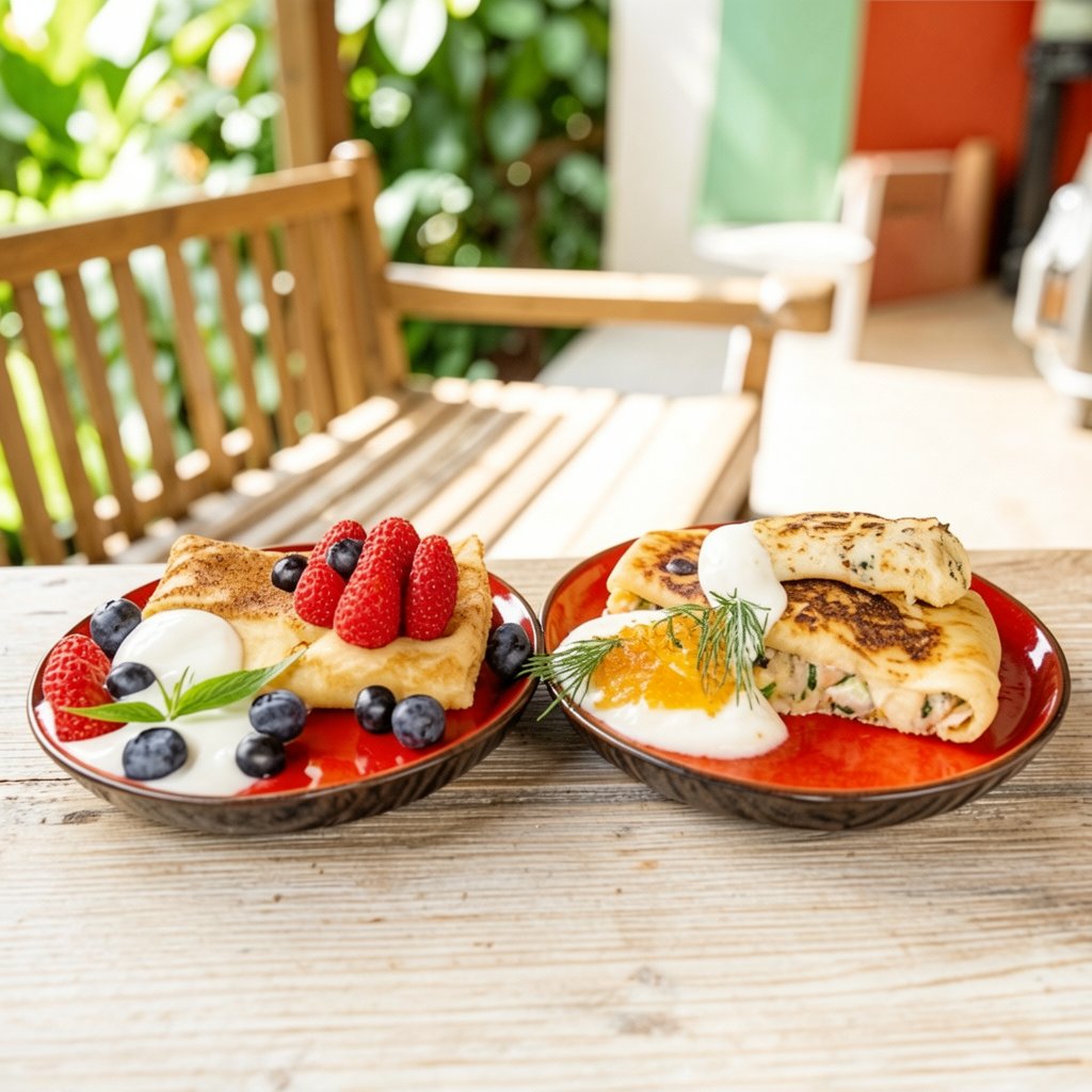 Russian Blini (Crepes) with Savory Filling