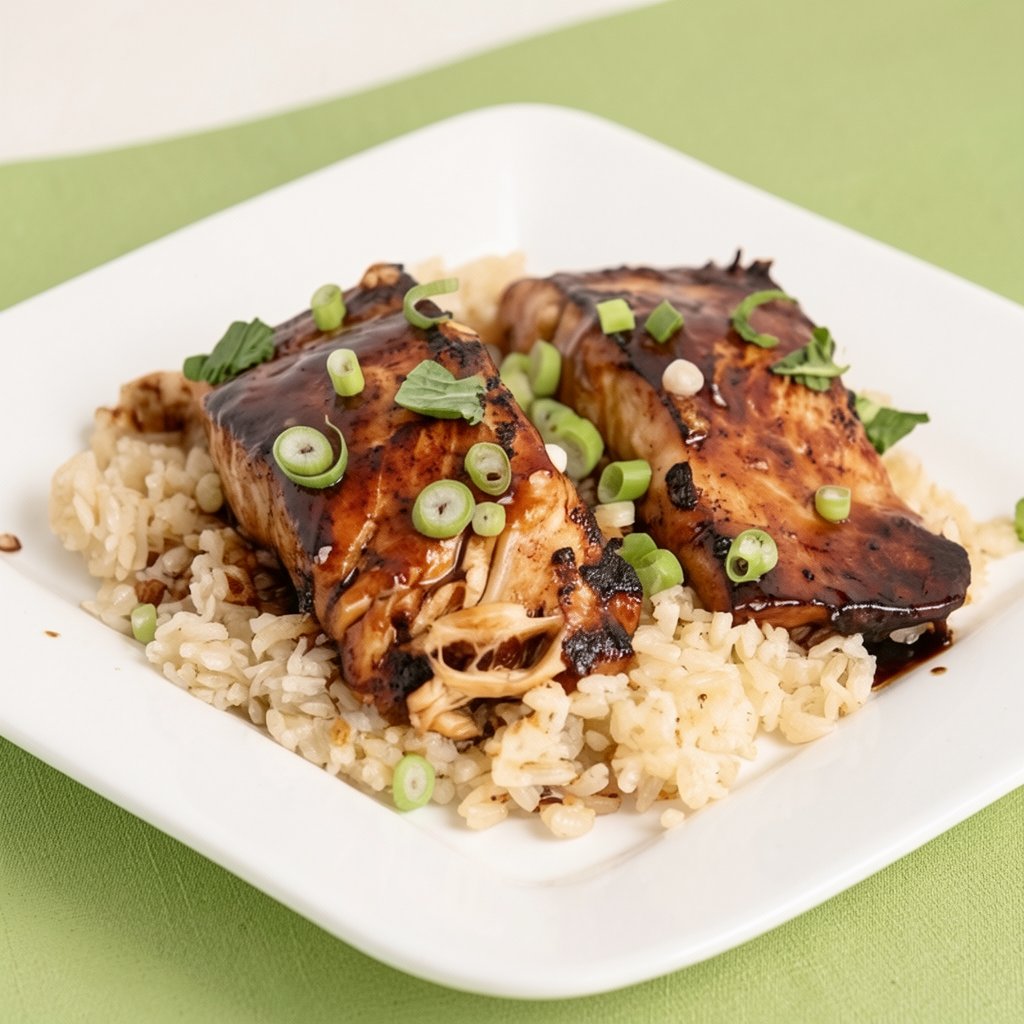 Teriyaki Salmon with Brown Rice