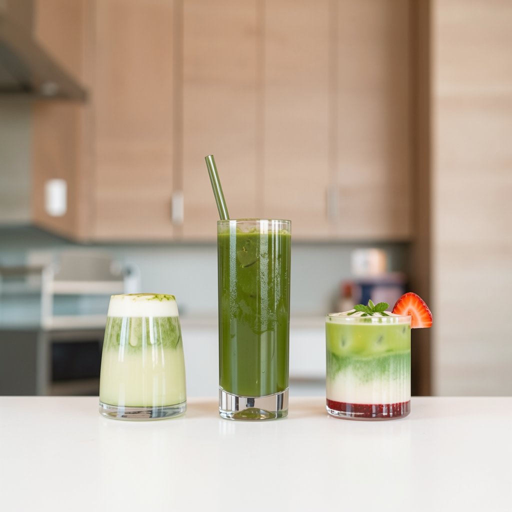 Matcha Yuzu Soda & Strawberry Matcha Latte