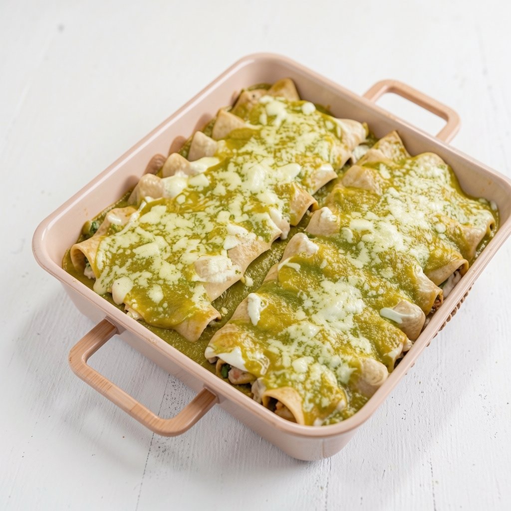 Easy Green Chicken Enchiladas