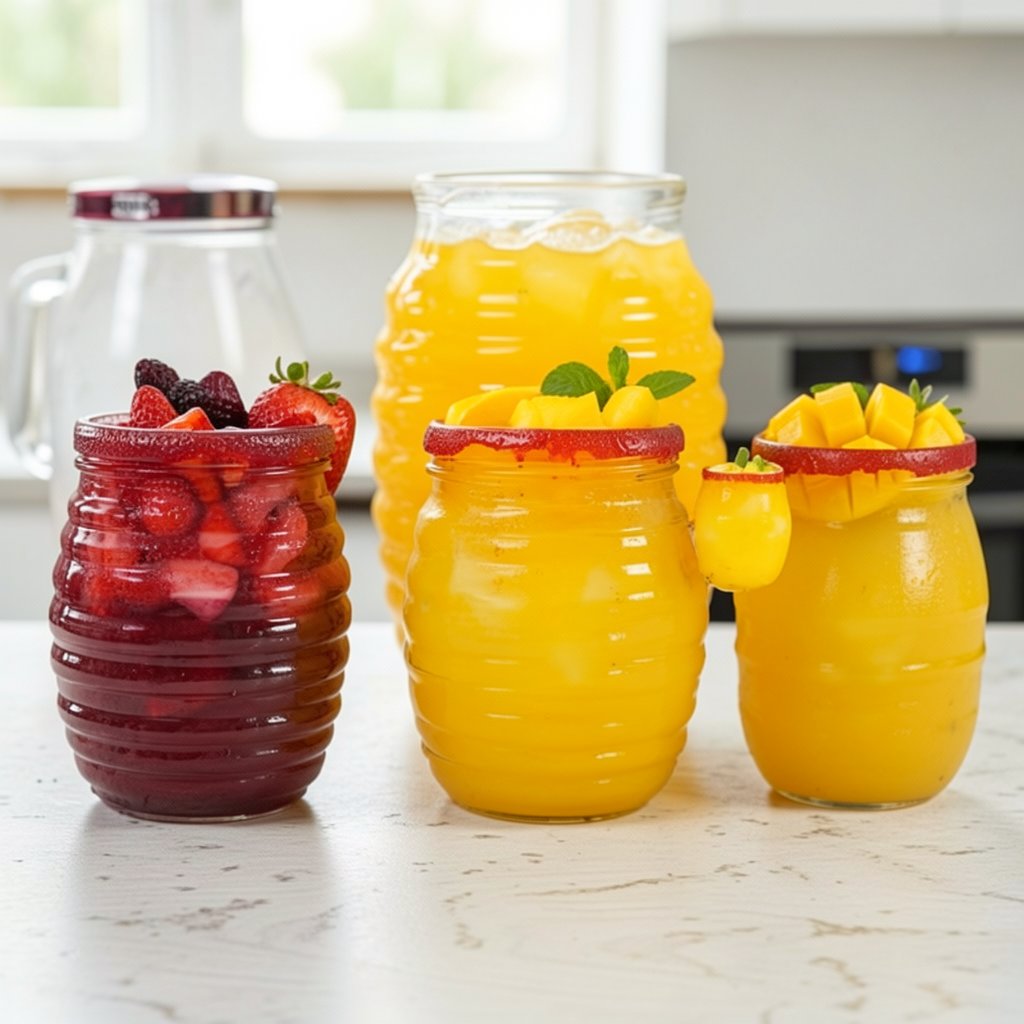 Strawberry Hibiscus Agua Fresca & Mango Orange Agua Fresca