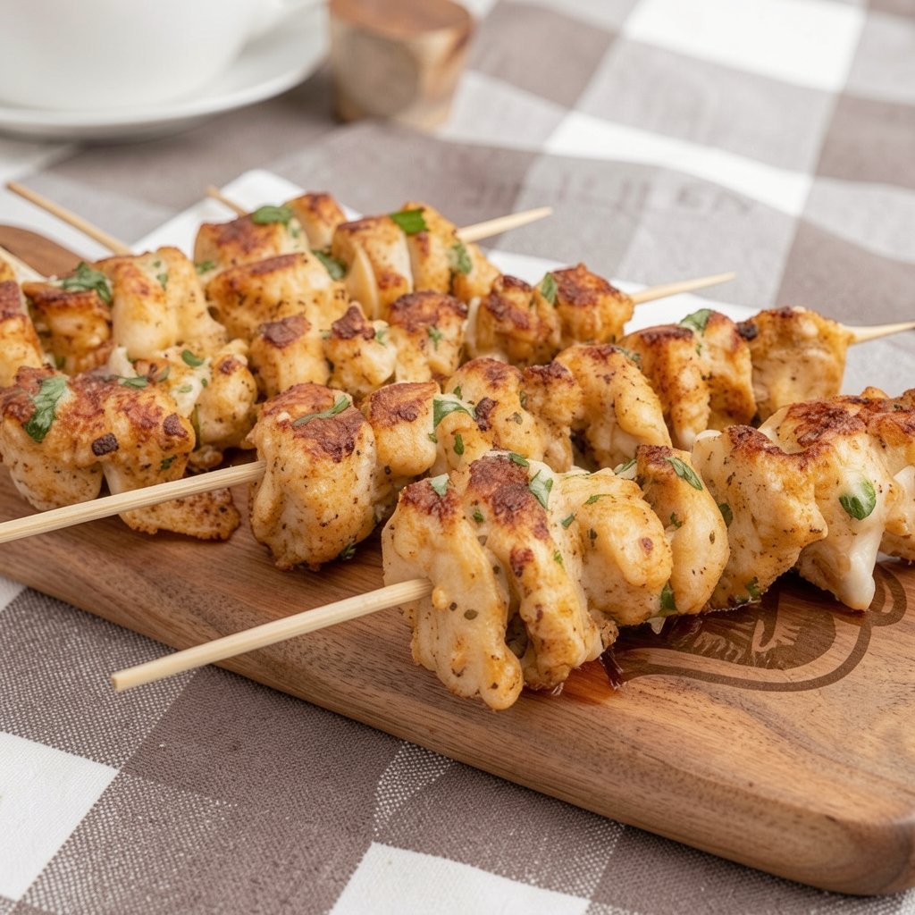 Garlic Parmesan Chicken Skewers