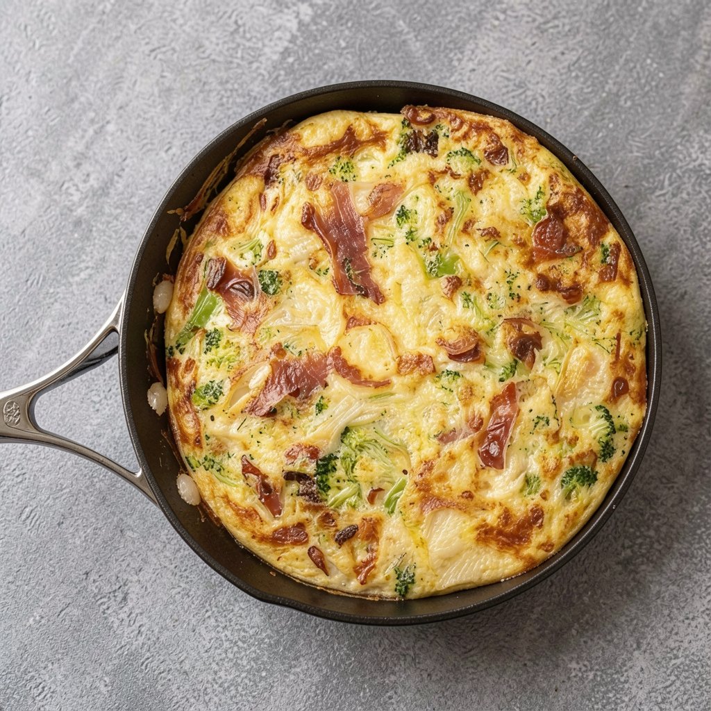Broccoli and Prosciutto Frittata