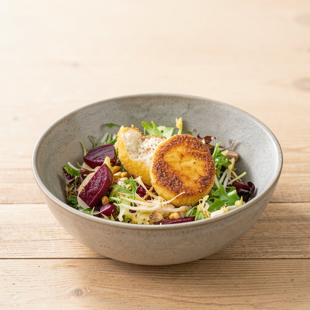 Crispy Baked Goat Cheese and Beet Salad