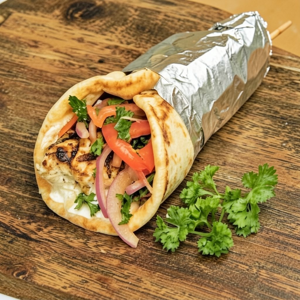 Greek Chicken Souvlaki Wrap