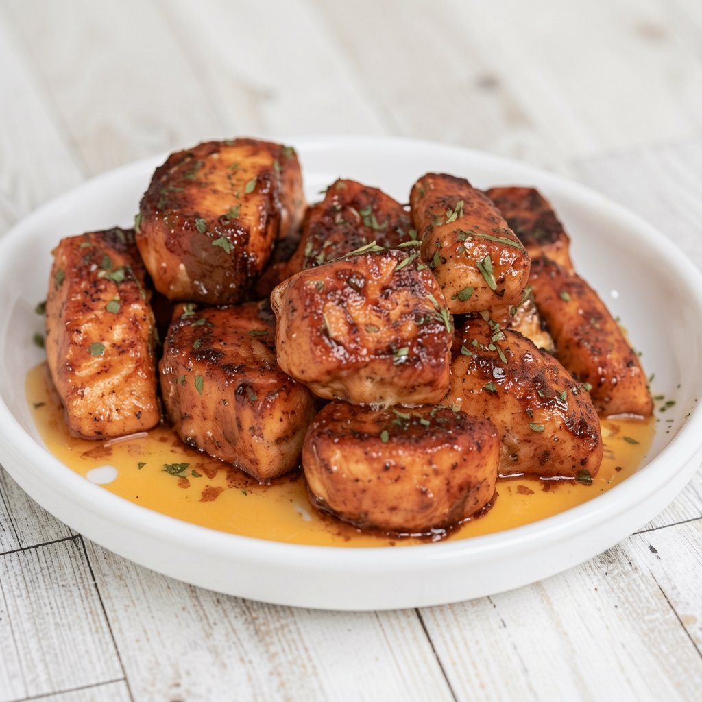 Honey Butter Garlic Glazed Salmon Bites