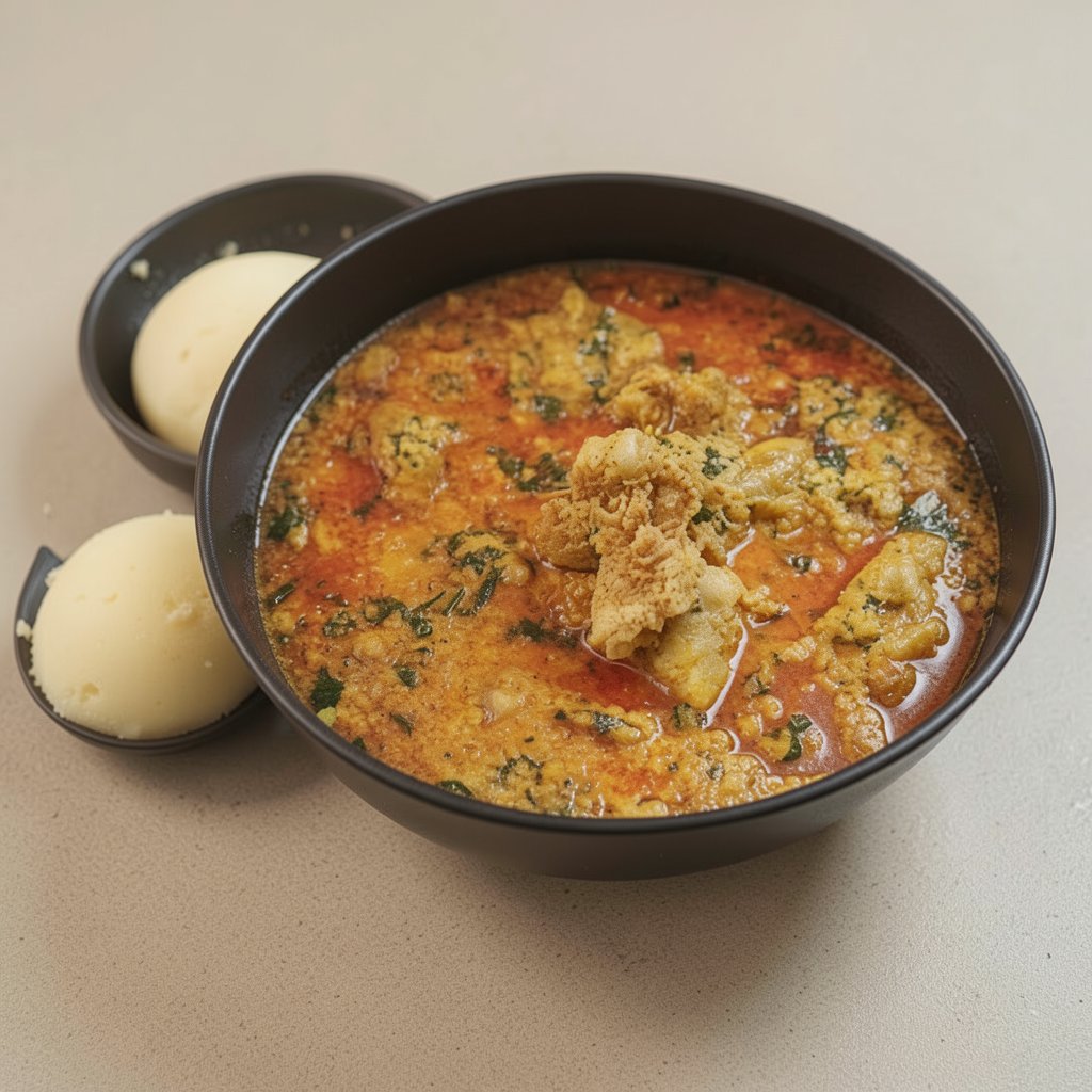 Authentic Nigerian Egusi Soup and Fufu