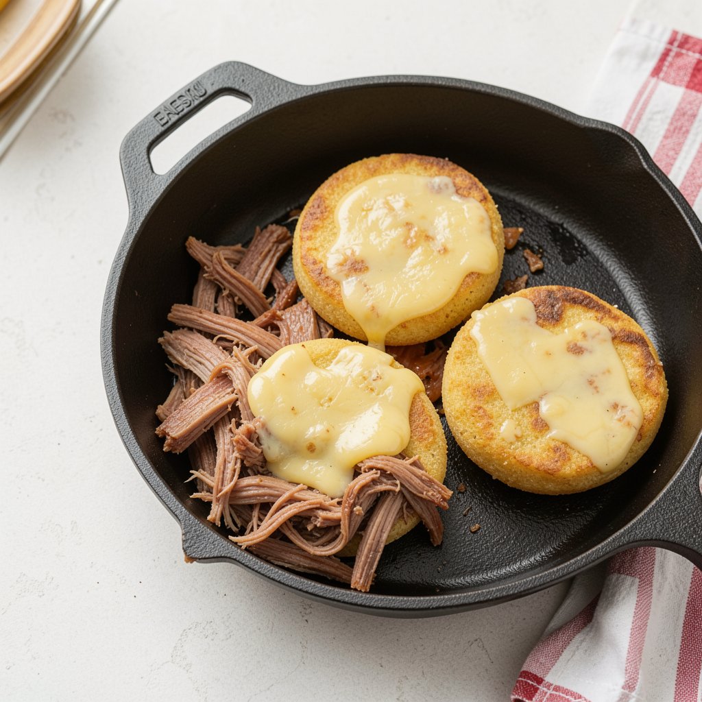 Easy Arepas with Cheese and Pulled Pork
