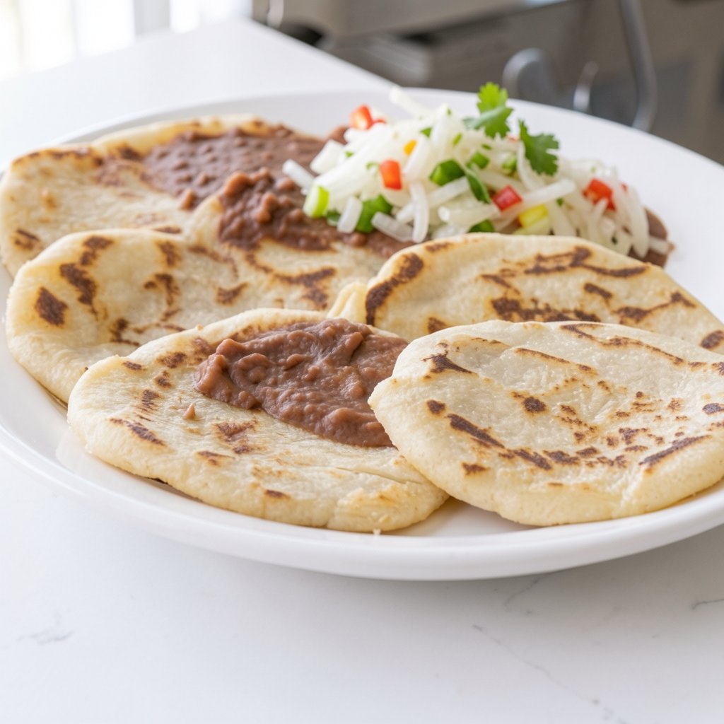 Salvadoran Pupusas with Refried Beans and Curtido